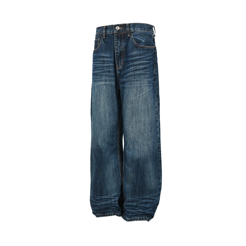 MADEEXTREME Blue Cat Whiskers Straight Loose Jeans