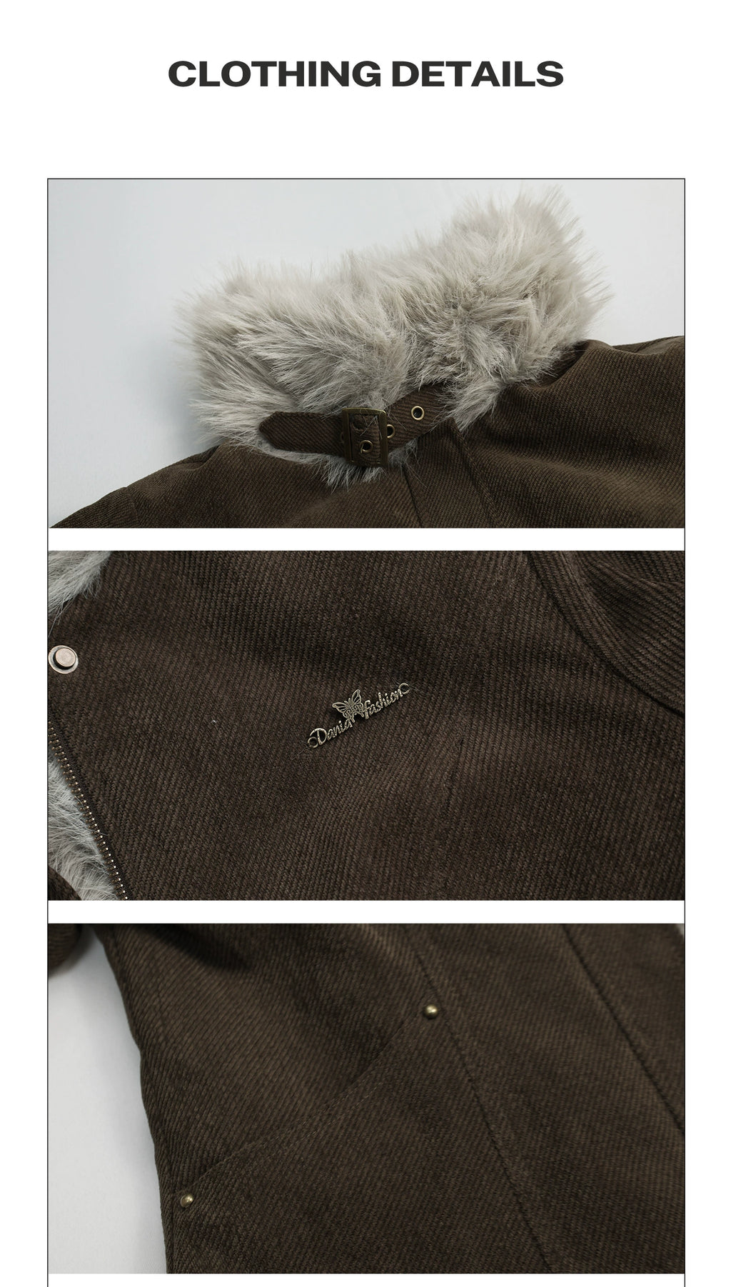 Girlyhalo Vintage Thickened Plush Jacket