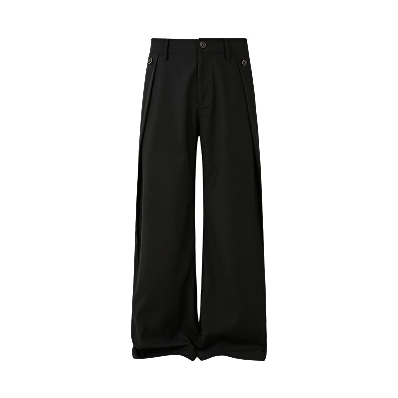 KREATE Flanged Casual Loose A-shaped Trousers