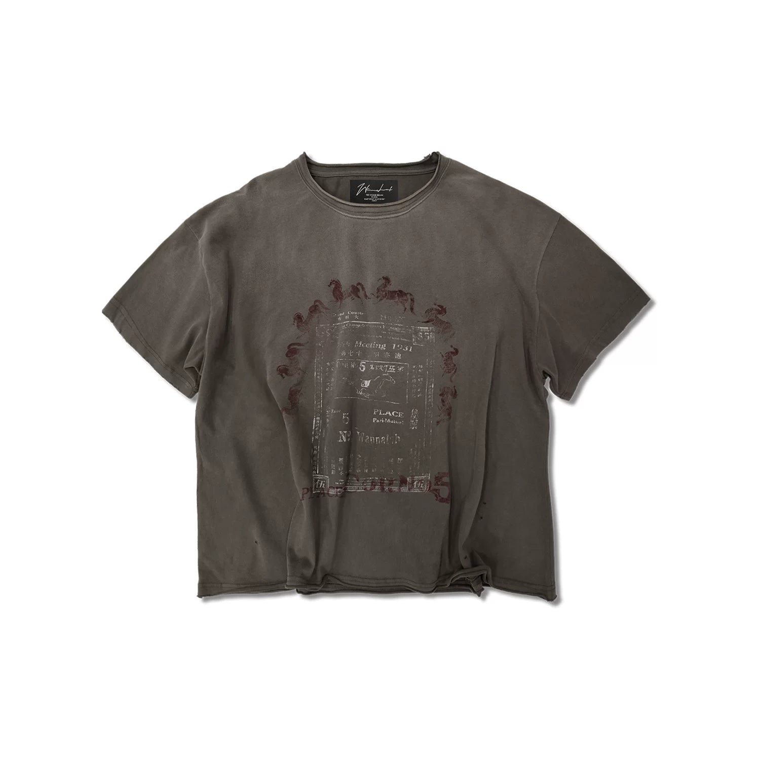 WANNA LAB Ticket Printing Dirty Dye Destruction Tee