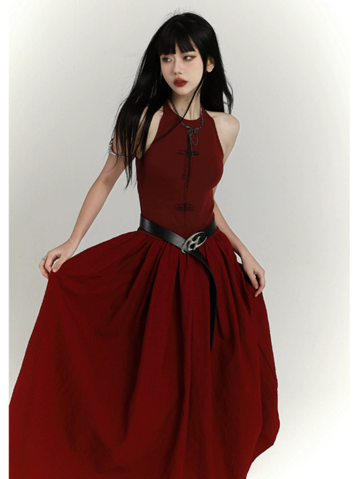 LADYGHOST Vintage Pinched Waist Dress