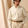 CULTUM Retro Long-sleeved Hidden Button-neck Shirt