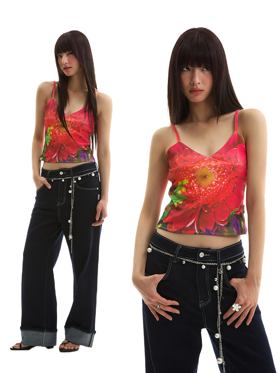 FUNKYFUN Stamen Full Print Sling Vest