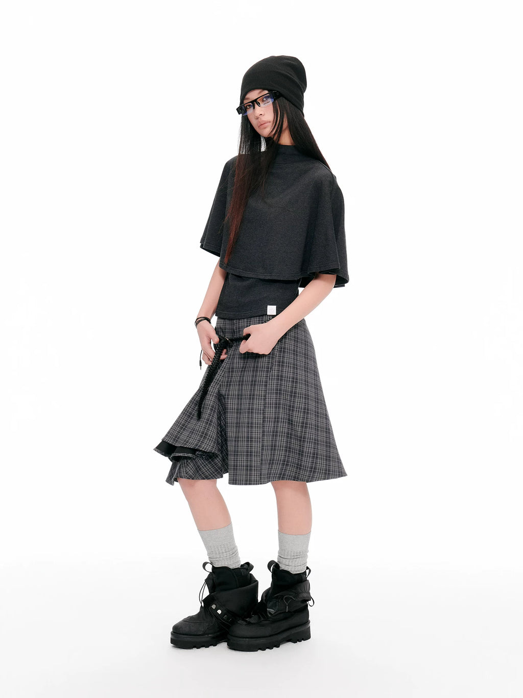 JIKOO Cloak Design Fake Two-piece Tee