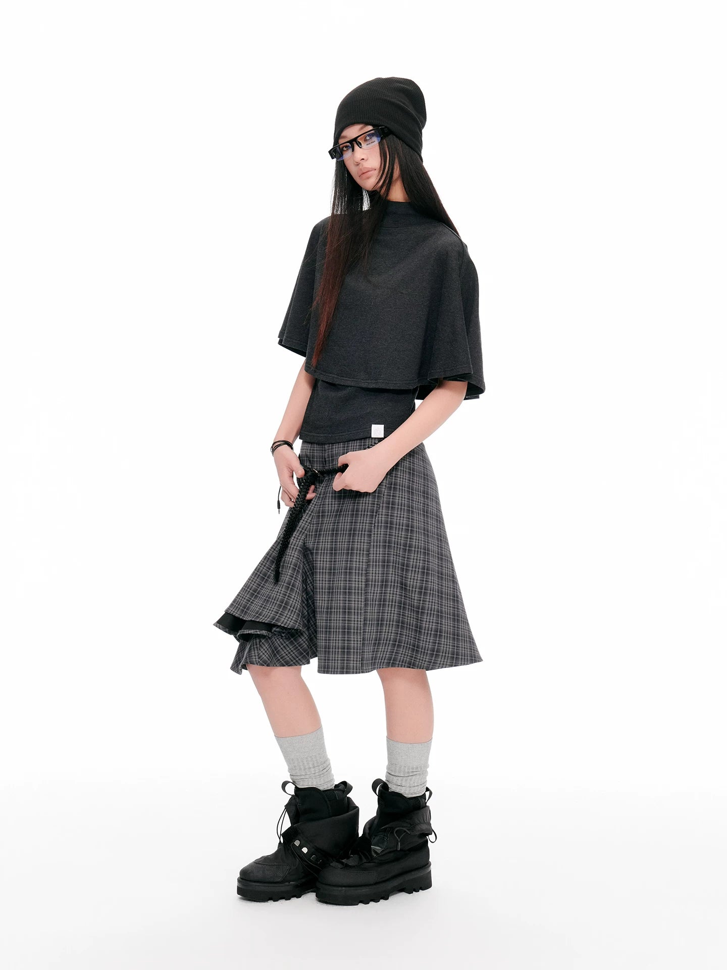 JIKOO Cloak Design Fake Two-piece Tee