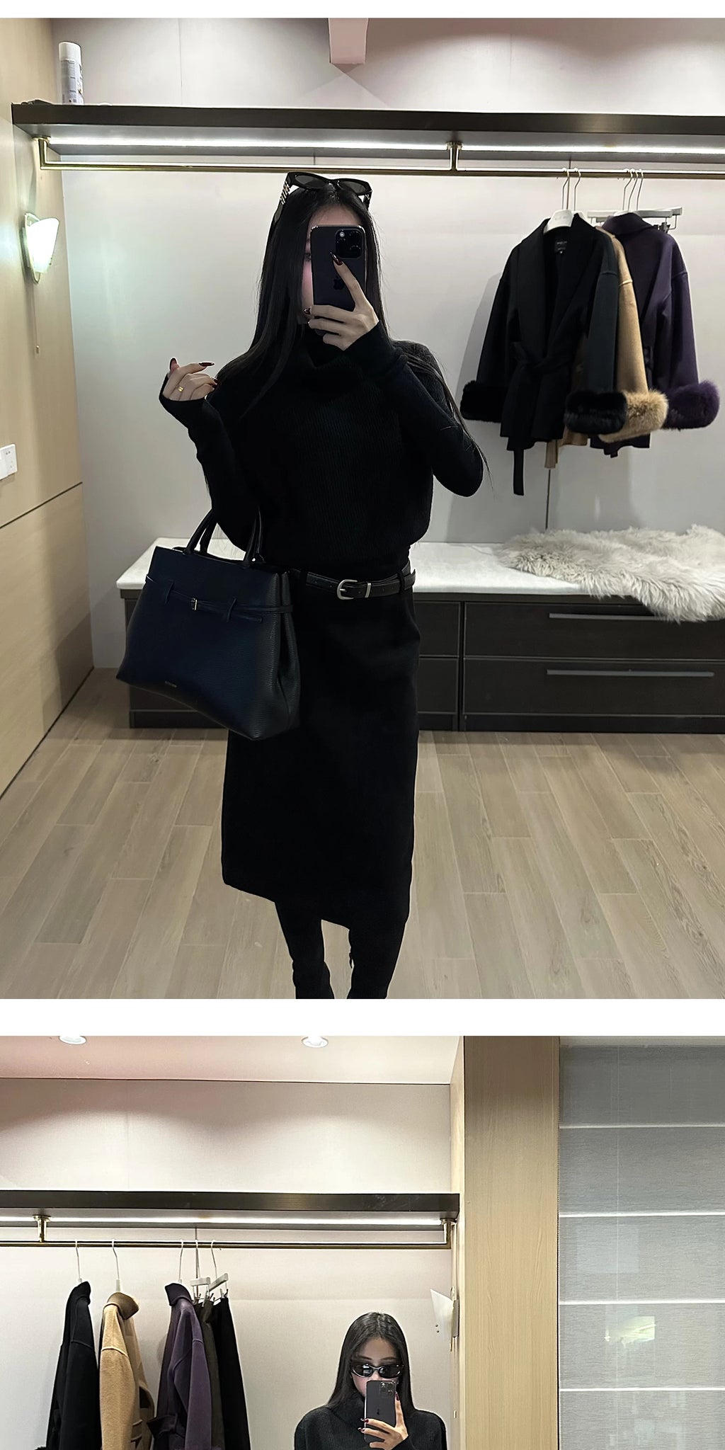 CHUYUQI Stacked Collar Vest Sweater Thin Two-piece Set