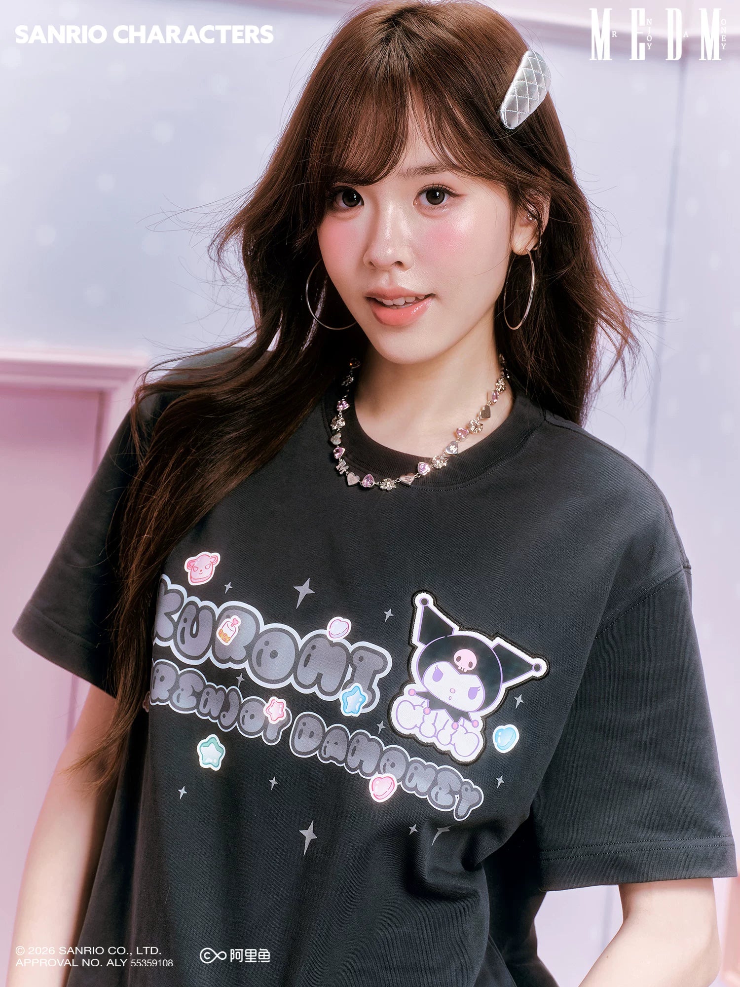 MEDM Cute Print Casual Round Neck Tee