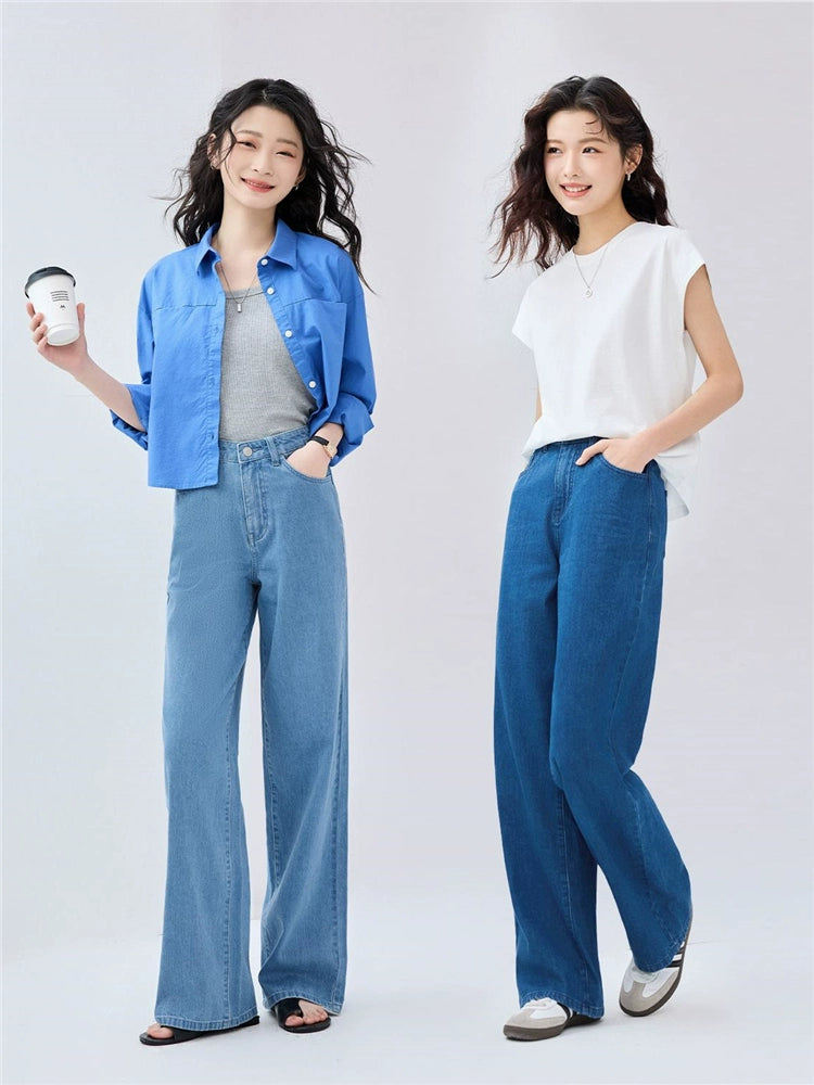 Giordano Slims Down Mid-rise Wide-leg Denim Trousers