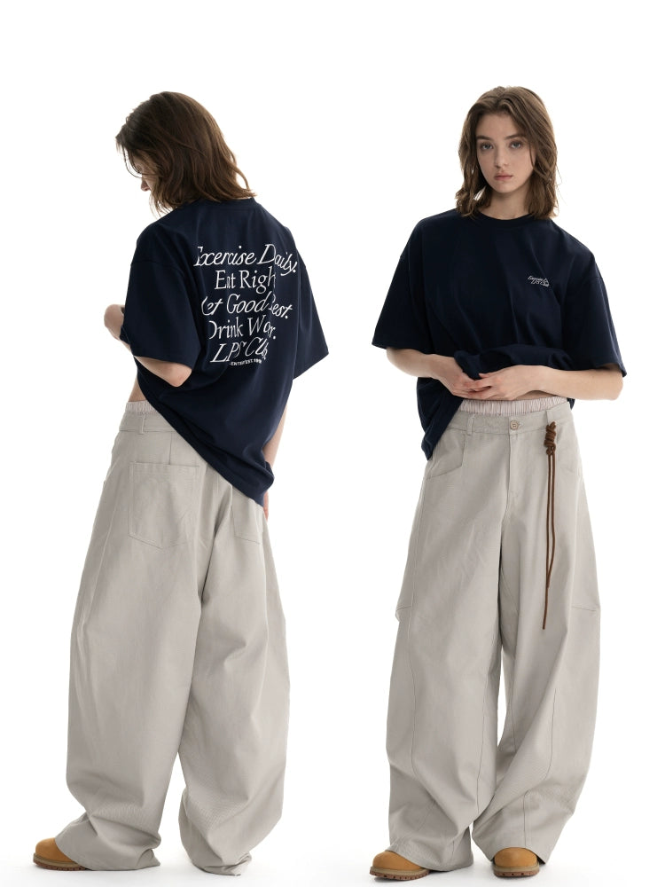 Loopsoon Back Letter Print Loose Tee