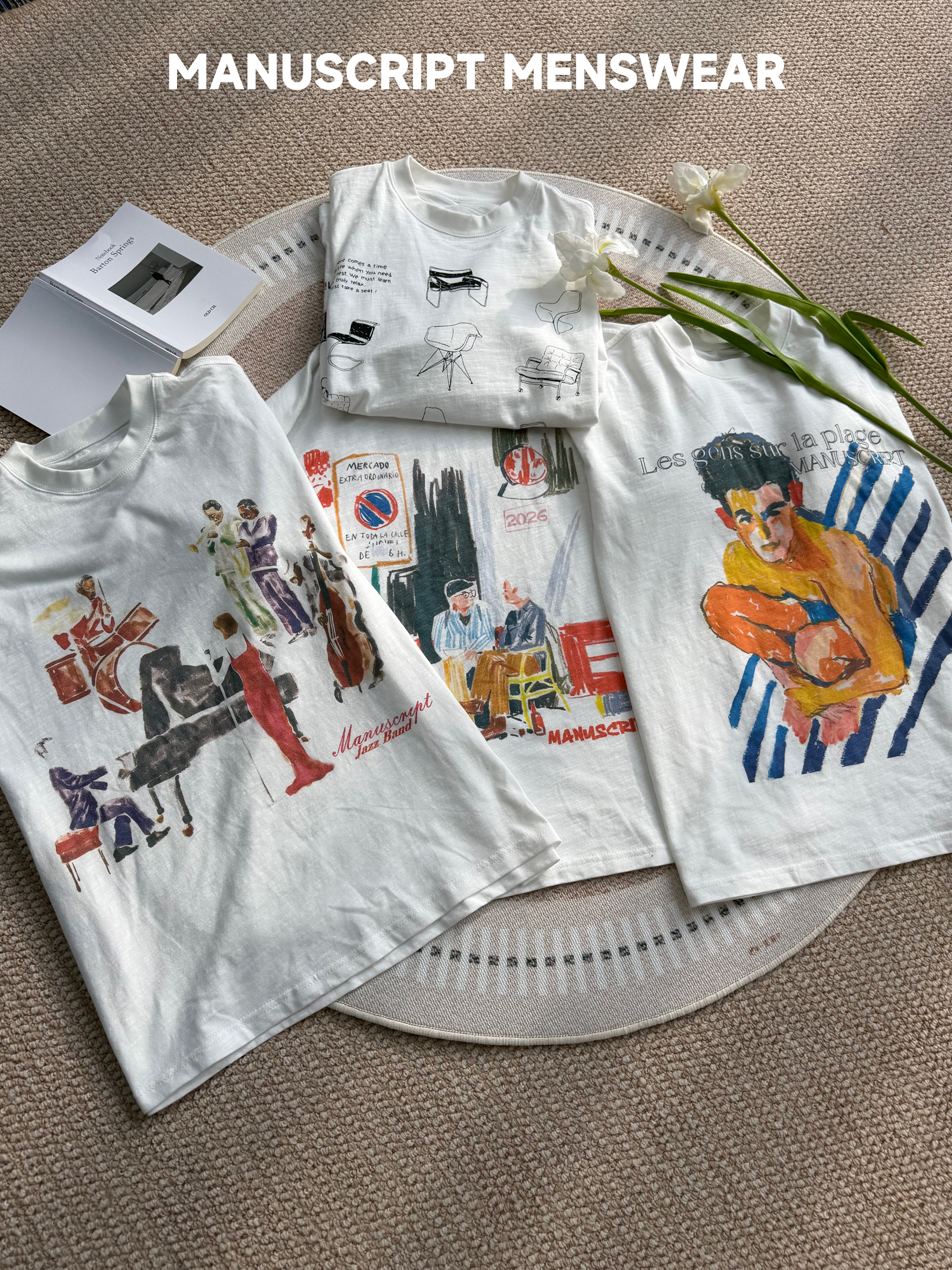 MANUSCRIPT Breathable Comfortable Casual Tee
