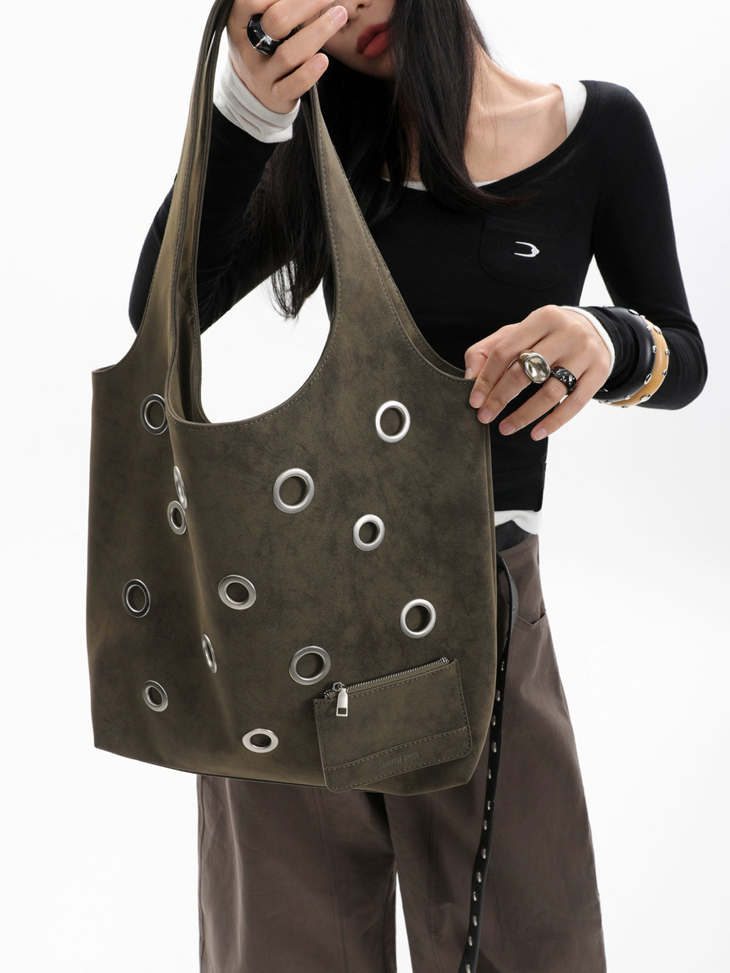 JANDRESS Vintage Large Capacity Underarm Tote Bag