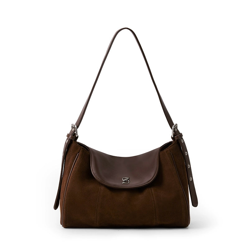 SmoSmos Suede Leather Crossbody Underarm Bag