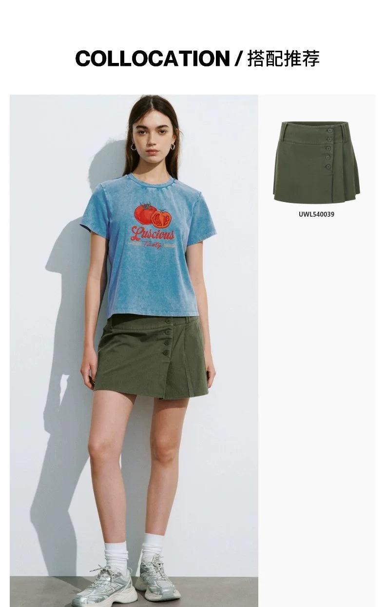 URBAN REVIVO Retro Washed Printed Tee