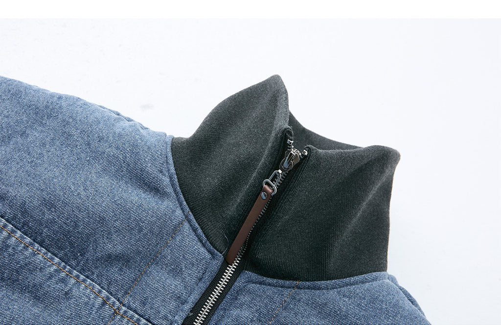 Madeextreme Retro Stand Collar Denim Thickenedoutwear