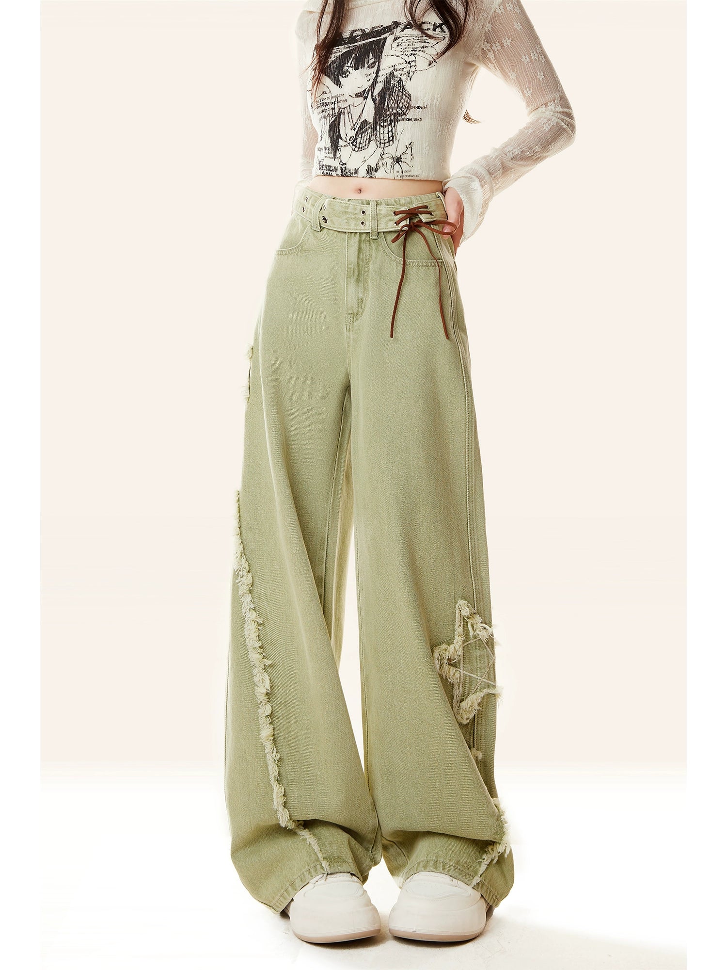 ZRSEE Wide-leg Star Jeans