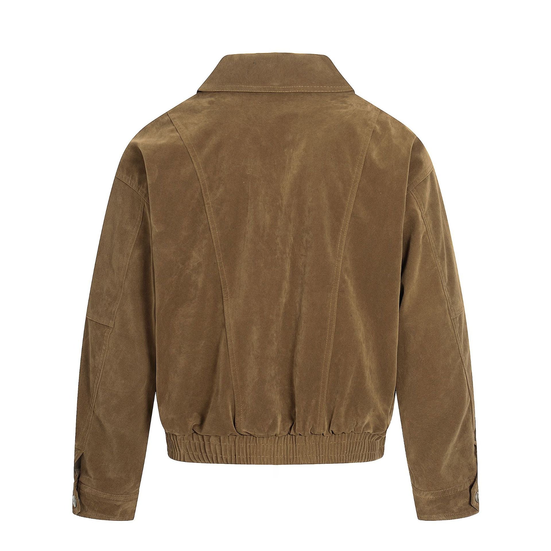 11KN Retro Thermal Imitation Leather Velvet Casual Lapel Jacket