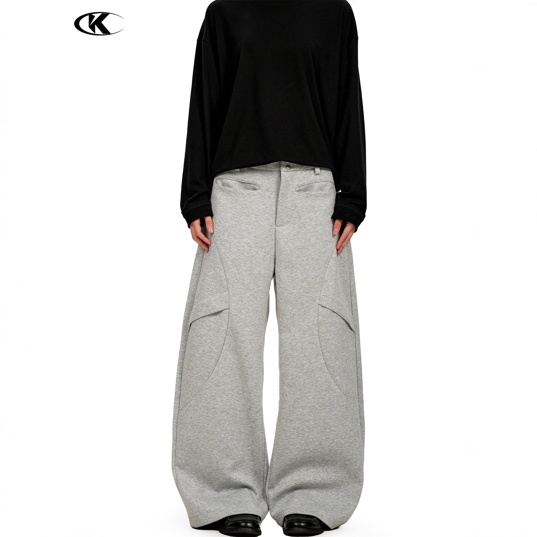 11KN retro wide-leg casual pants