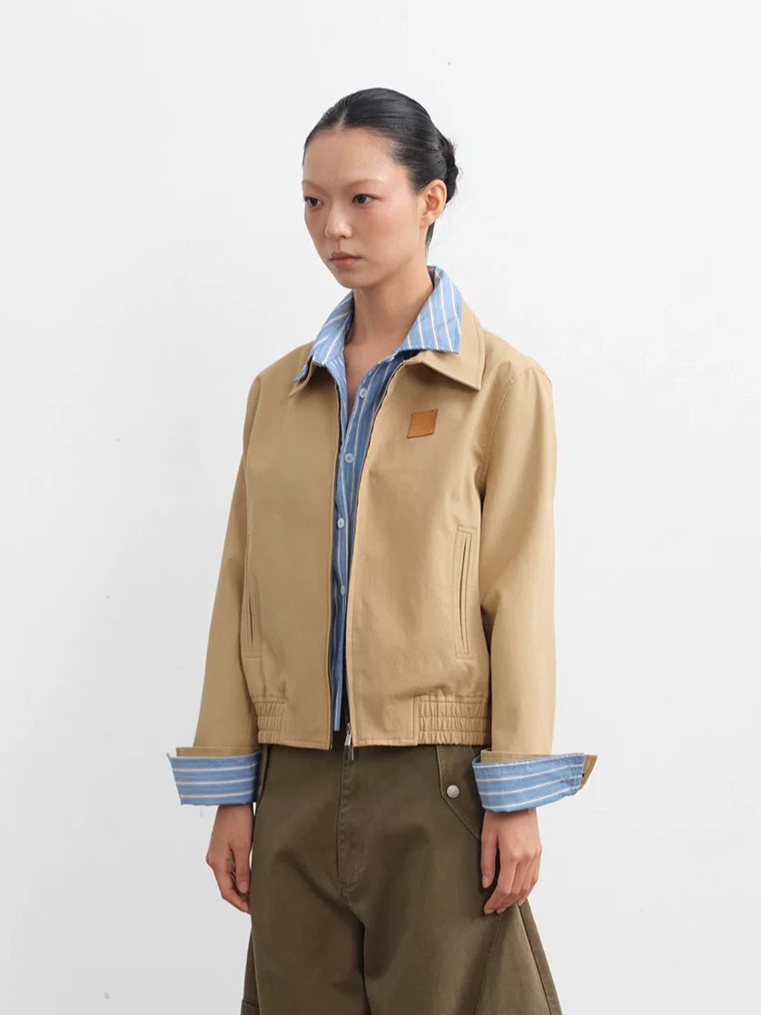 LINY LIBERTY Fake Two-piece Lapel Loose Short Coat