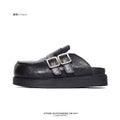 SHENLV STUDIO Double Buckle Big Head Thick Sole Heightening Birkenstocks