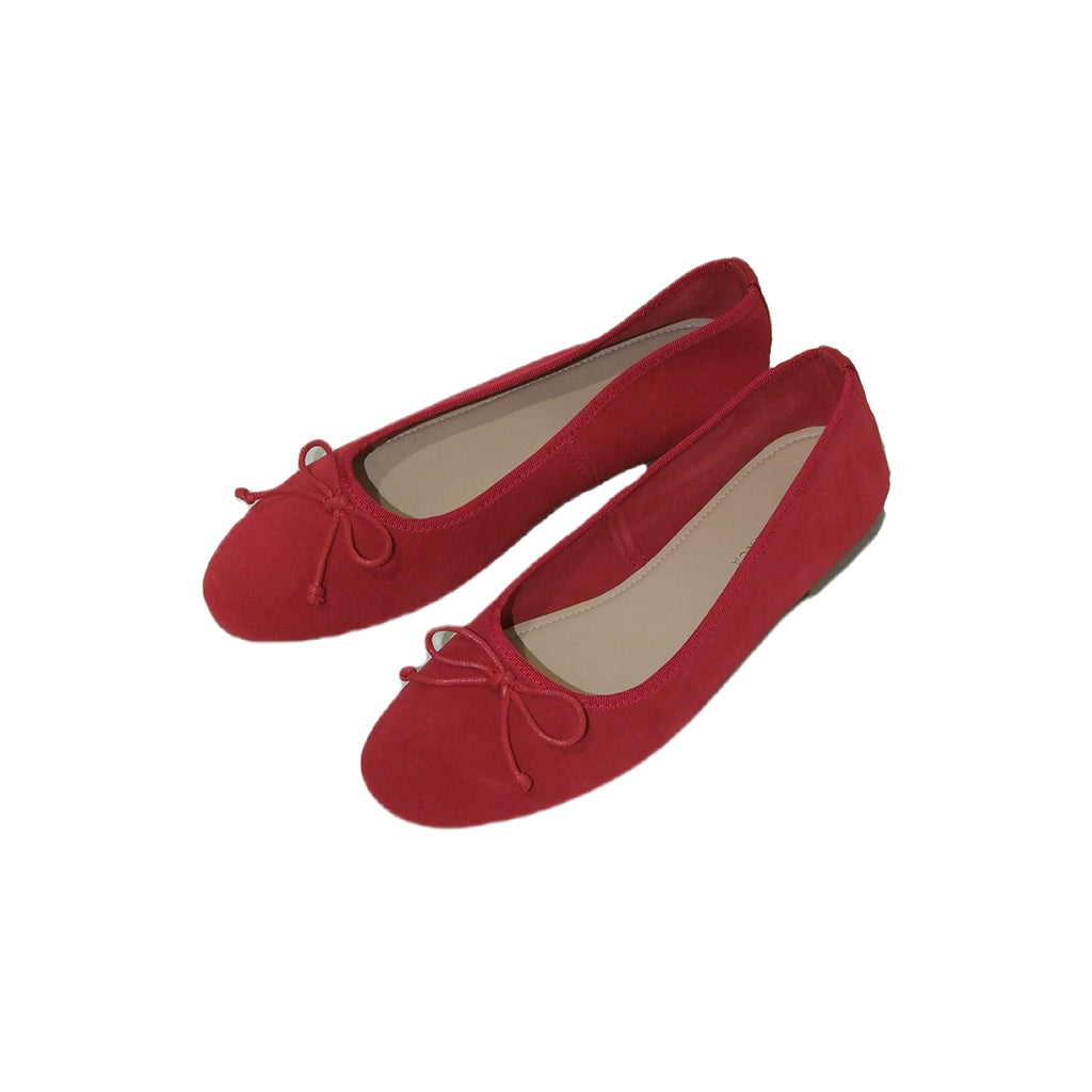 Mooreyu Bow Round Head Ballet Shoes