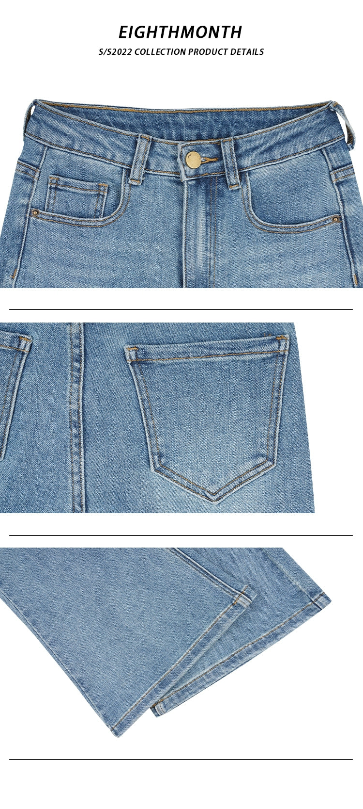 EM High Waist Slim Fit Micro-Flared Jeans