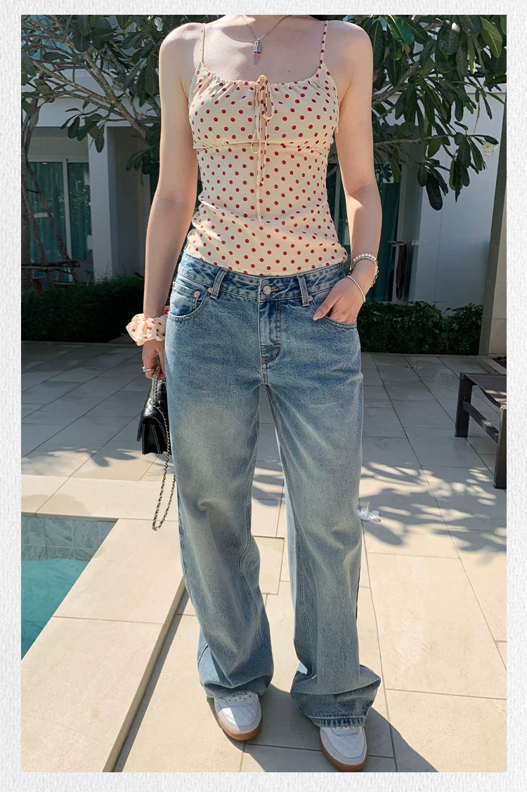 Popchee Loose Versatile Wide Leg Jeans