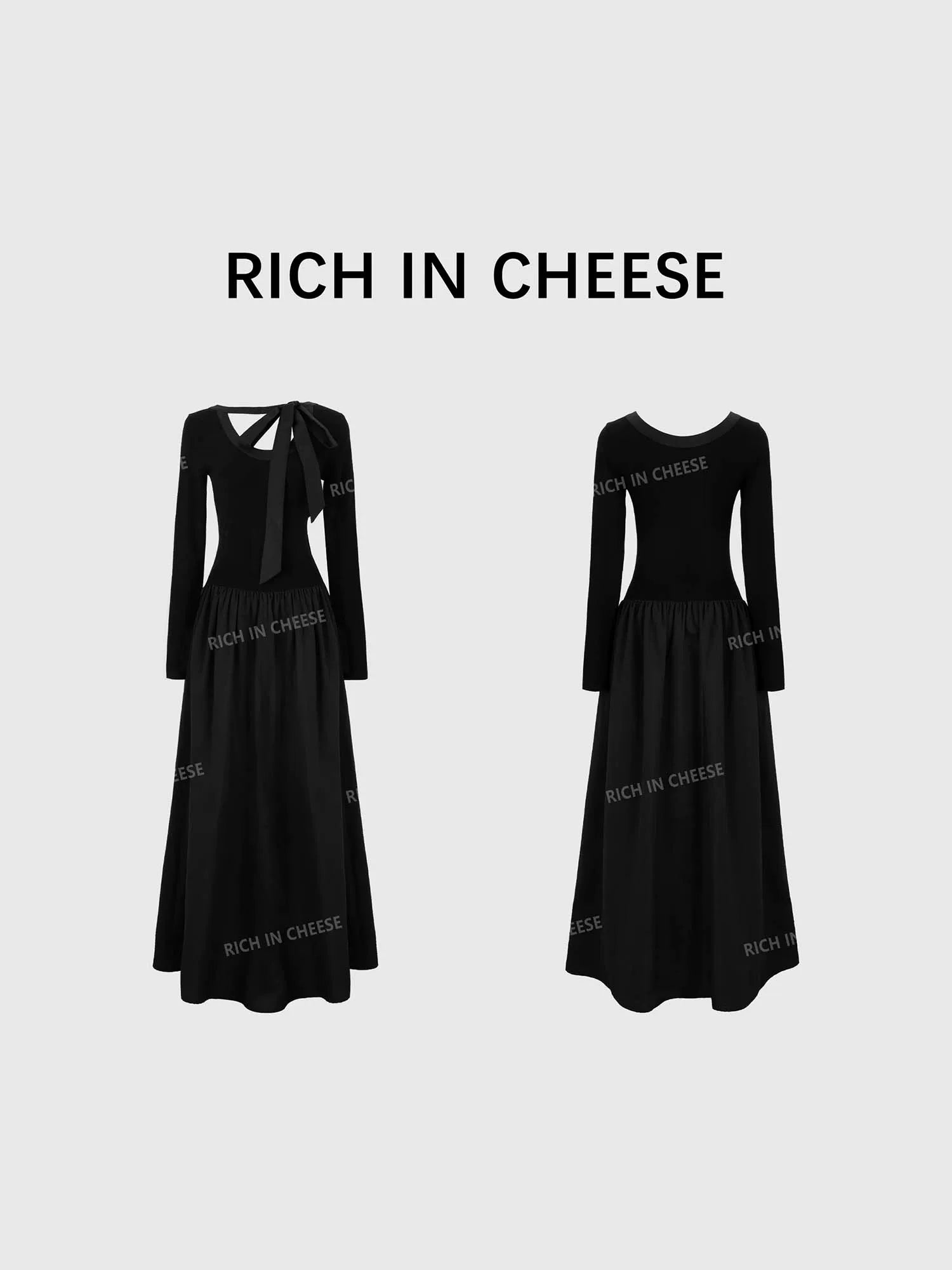 RICH IN CHEESE High-end Bow-tie Dress
