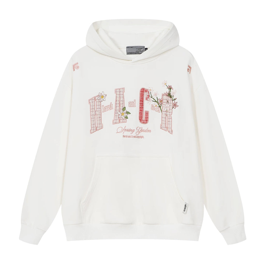 HACR Loose-embroidered Hooded Sweater