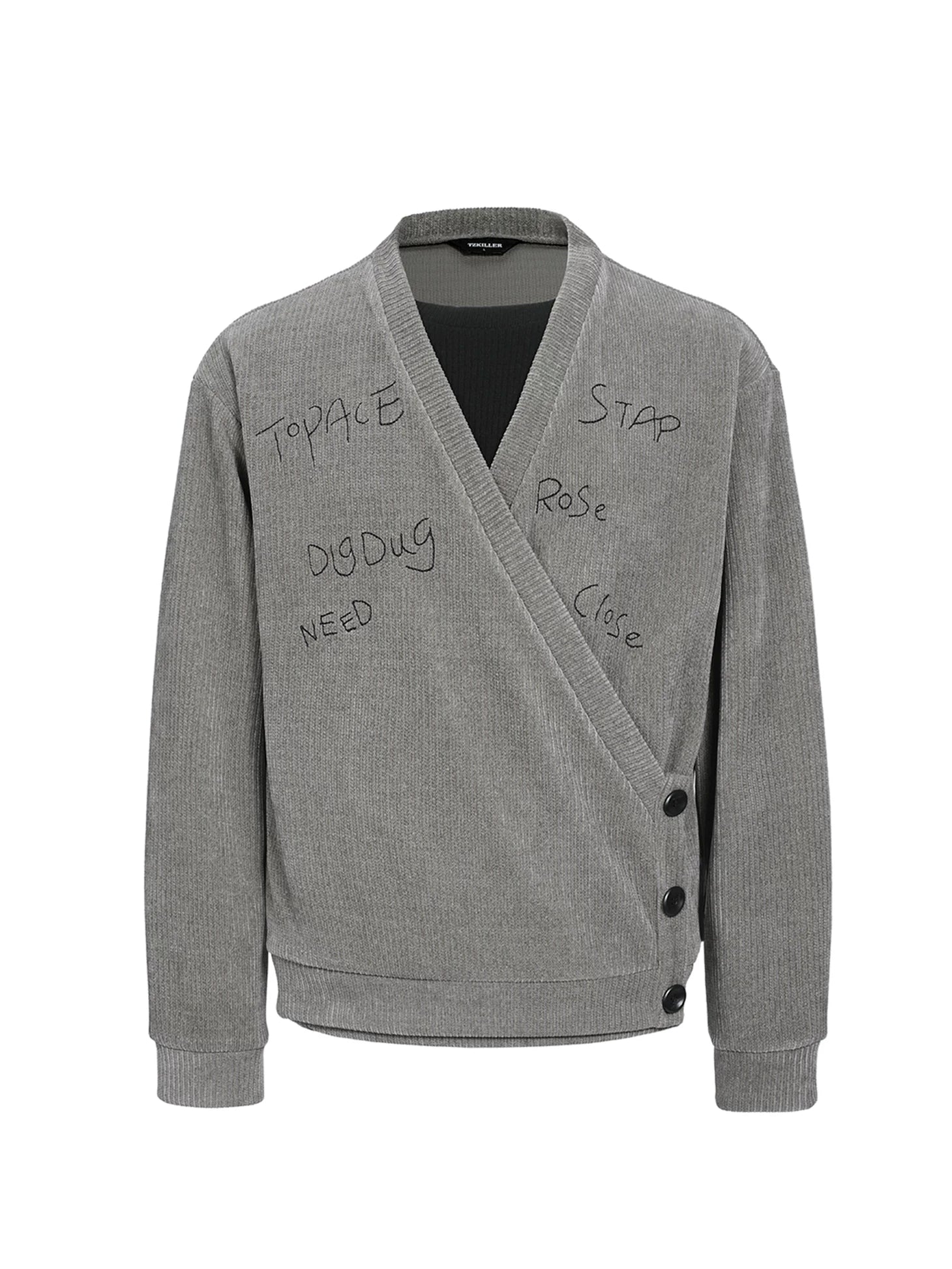 TZ Killer Striped Embroidered V-neck Loose