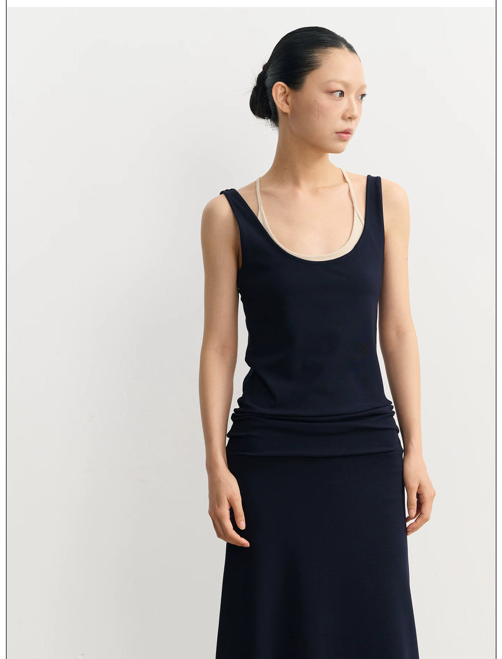 LINY LIBERTY Contrast Fake Two-piece Knitted Skirt