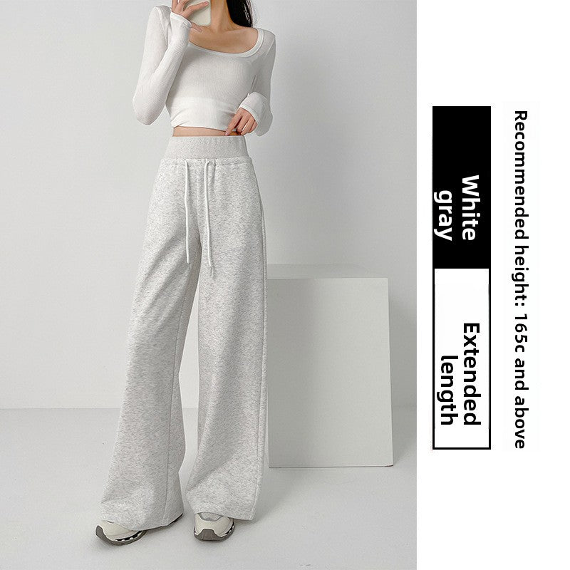 TIANQINGSE High-waisted Slim Straight Casual Wide-leg Sweatpants