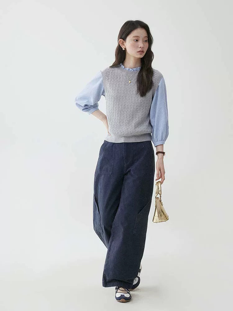 VOOE Crew Neck Stacked Knitted Vest
