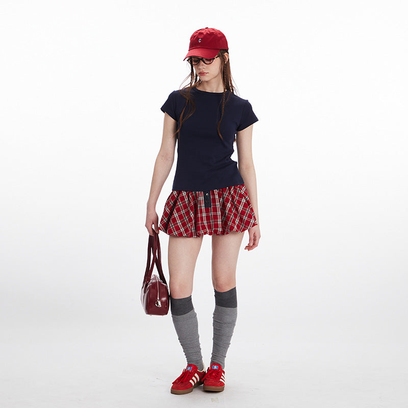 Nariele Slim Round Neck Short Tee