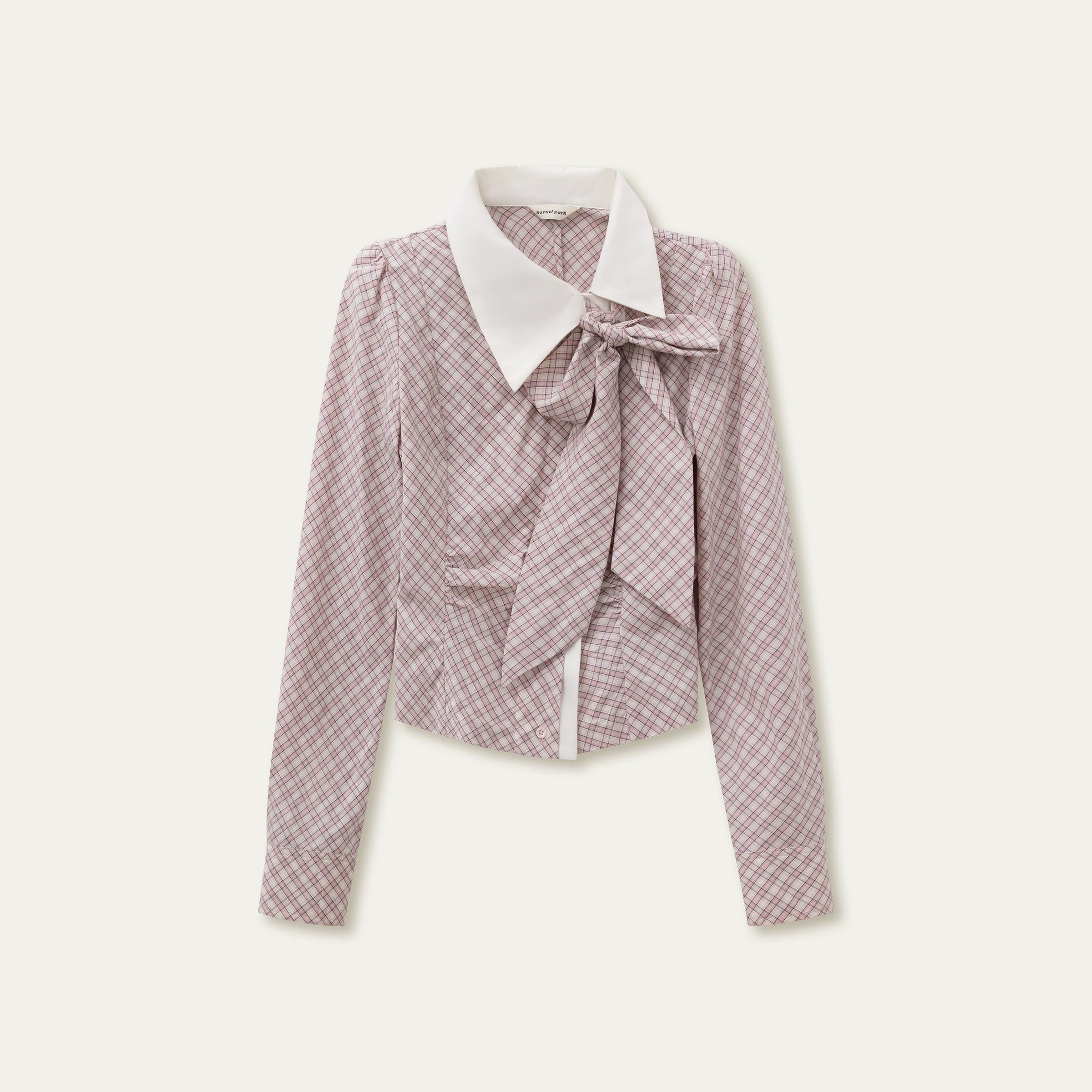 SunsetPark Romantic Irregular Detachable Bow Blouse