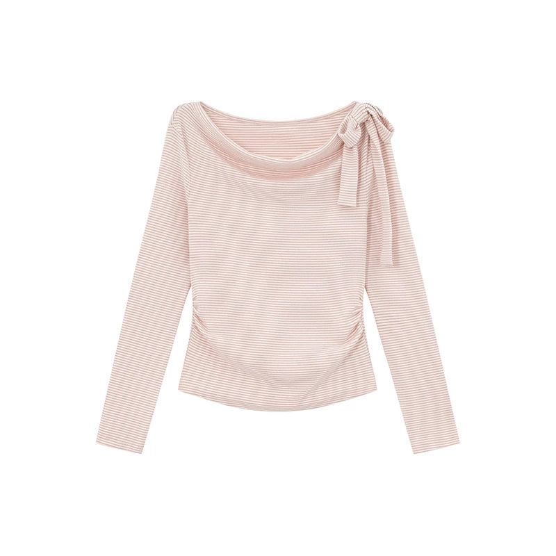 Kano Swing Neck Strap Striped Long Sleeve