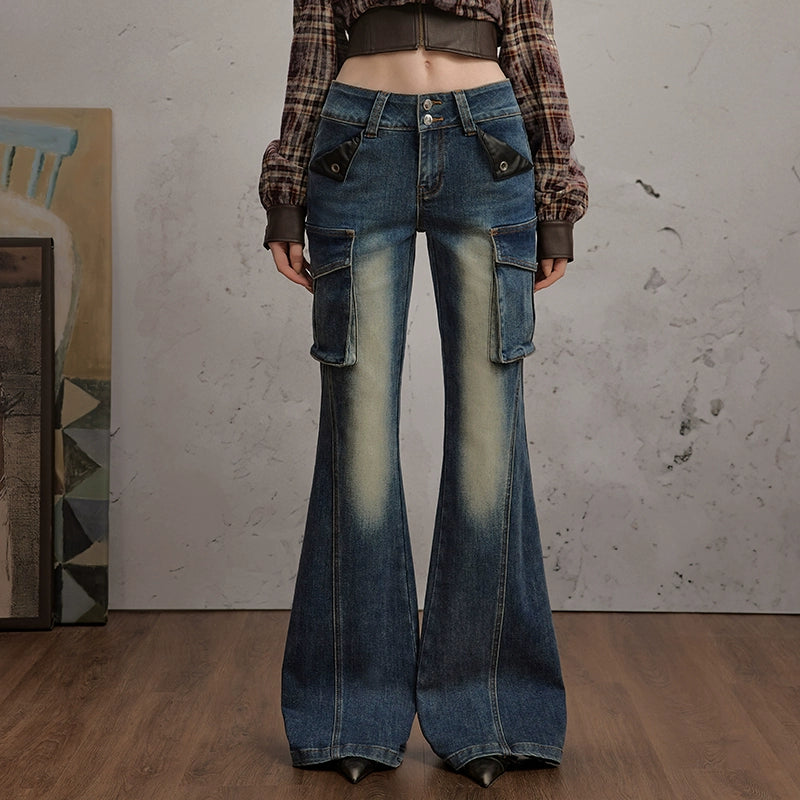 UNIFREE Low-rise Wide-leg Floor-mopping Trousers