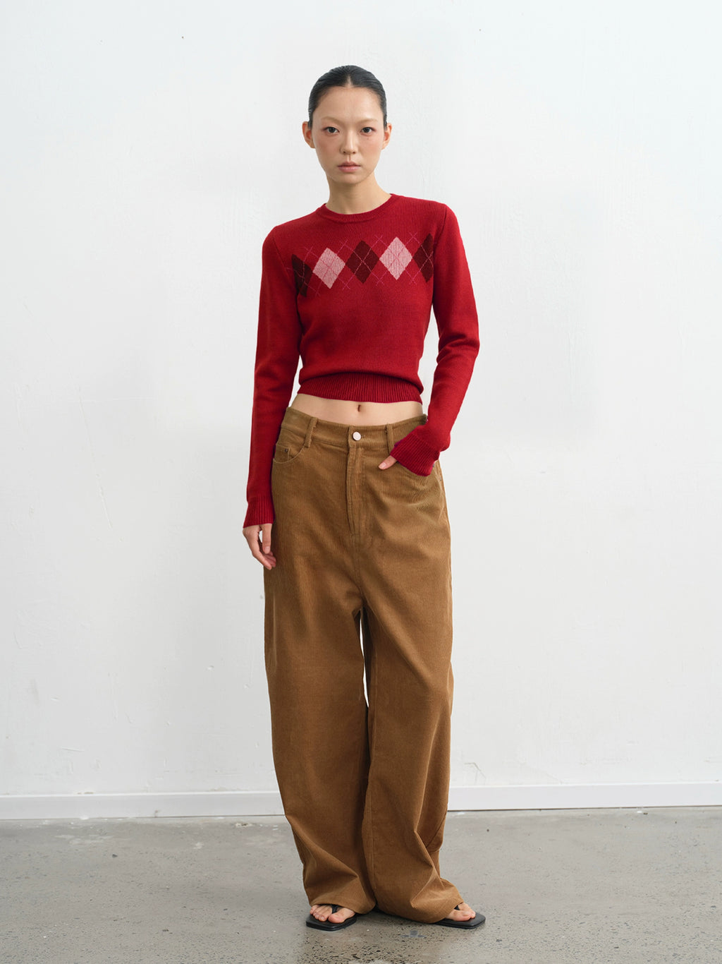 LINY LIBERTY Vintage Diamond-knit Sweater