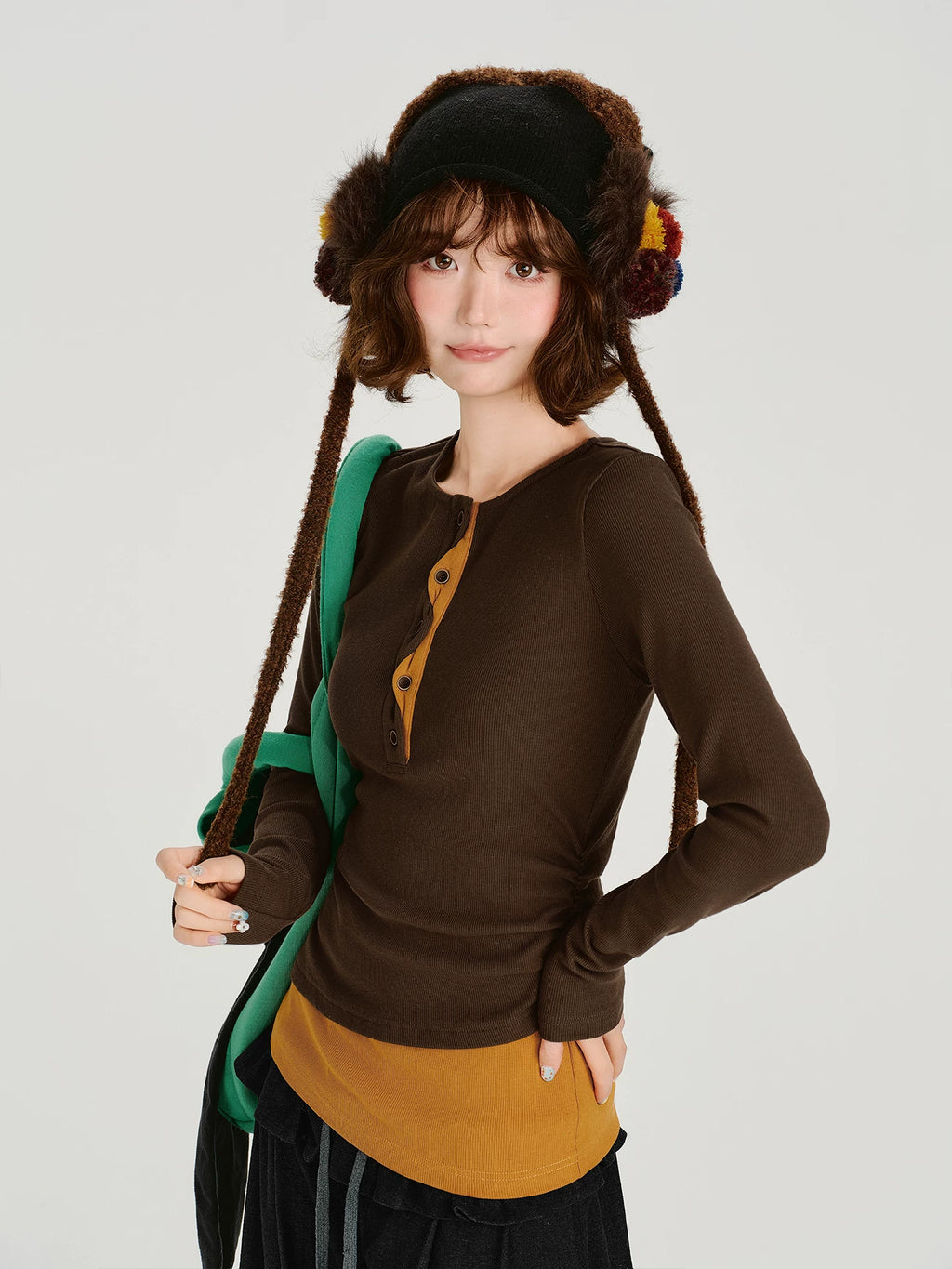 Girlyhalo Casualfake Two-piece Bottomlong Sleeves