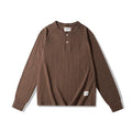 BlankMap Vintage Henry Collar Loose Shoulder Long Sleeves