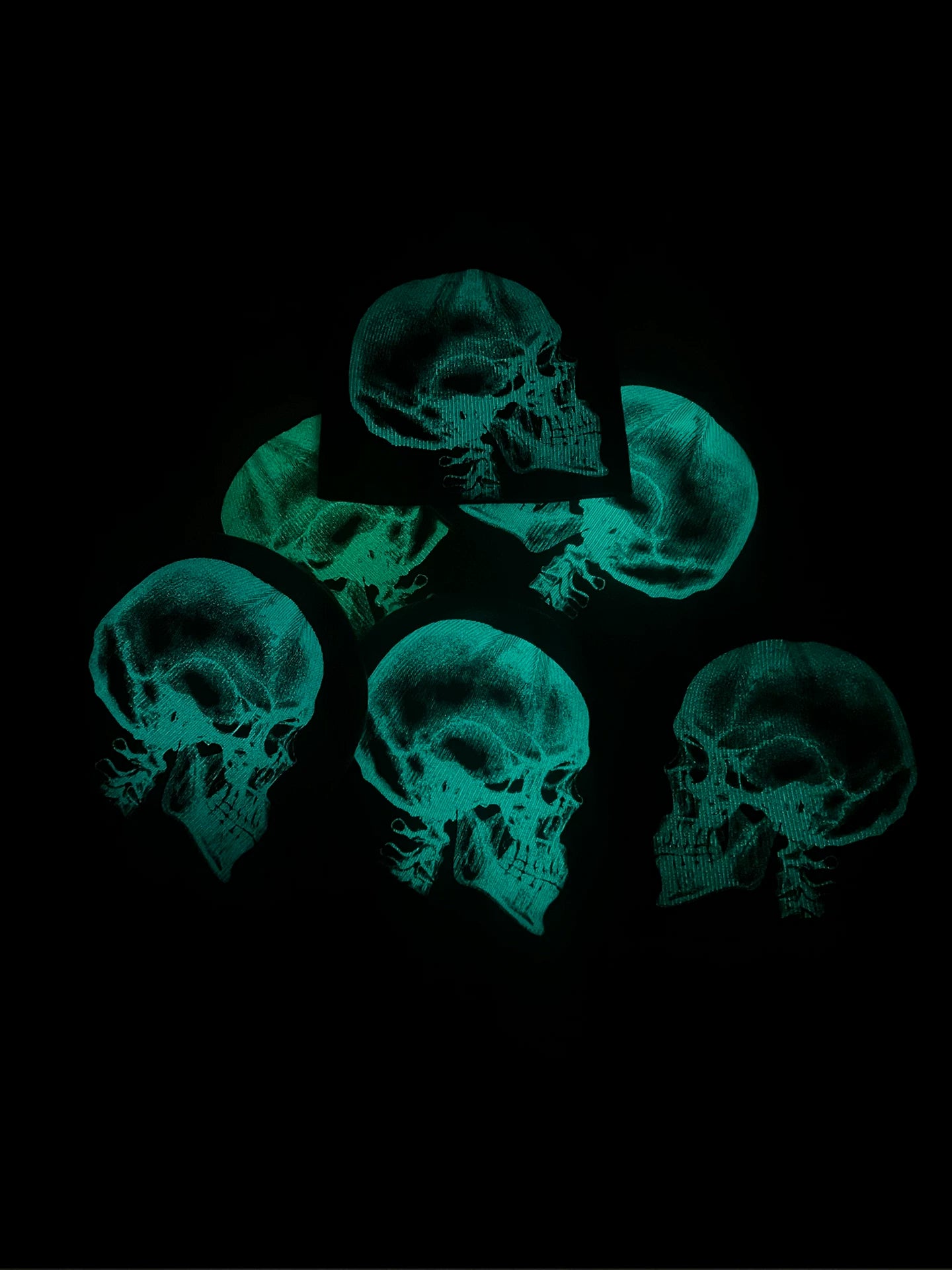 Empty Eyes Luminous Skeleton Printed Cold Cap