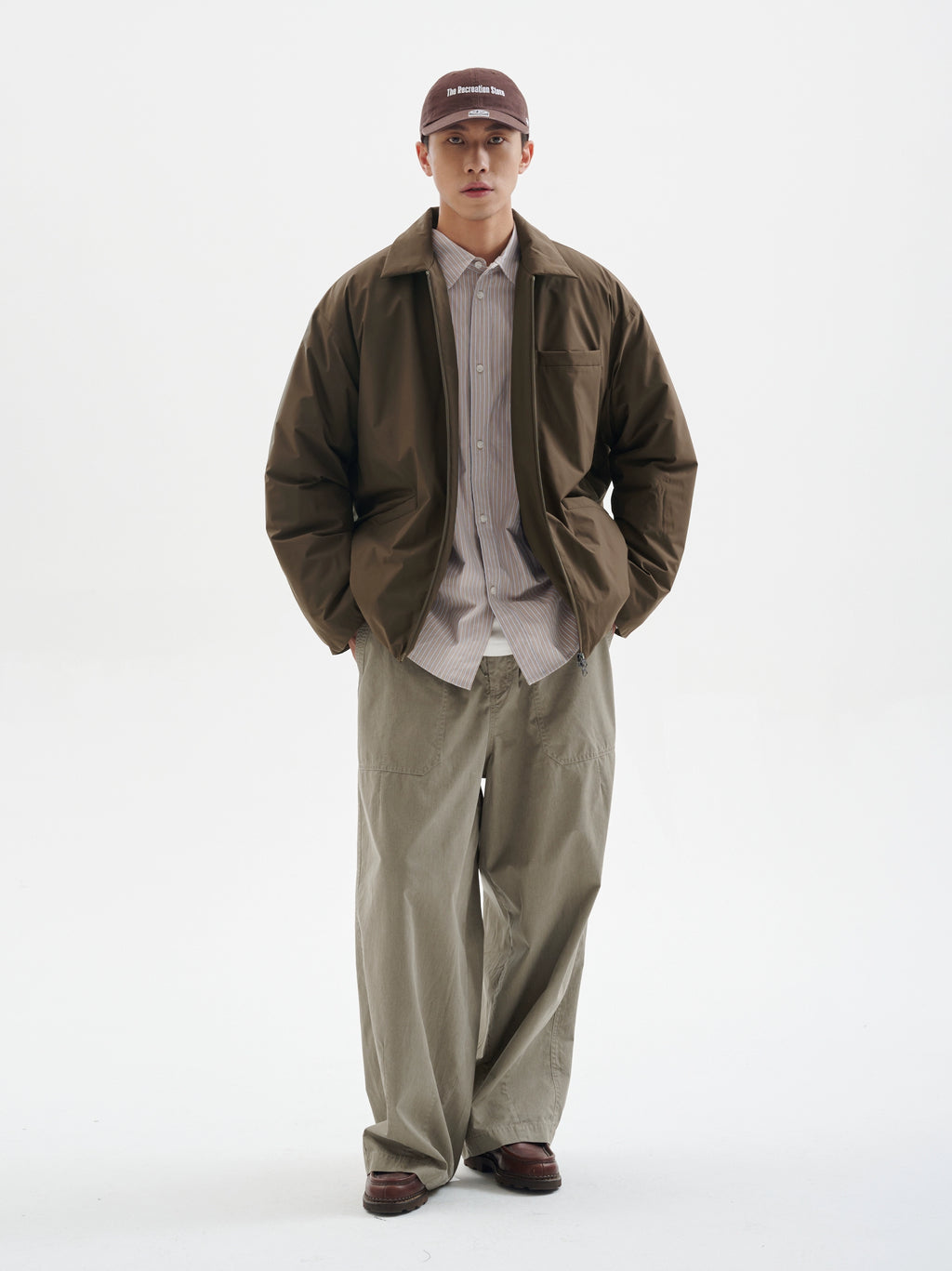 BUTTBILL enzyme washed silhouette commuter deck Japanese straight loose Pants