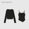 EIGHTHMONTH Casual Suspender Blouse Two-piece Set