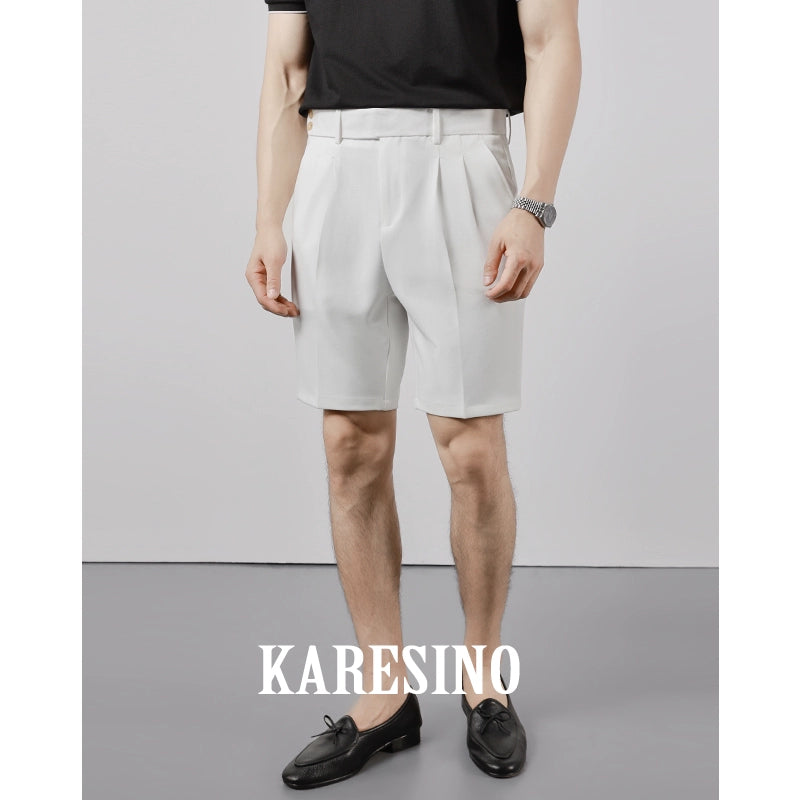 KARESINO Casual Straight-leg Slim-fit Anti-wrinkle Five-point Pants
