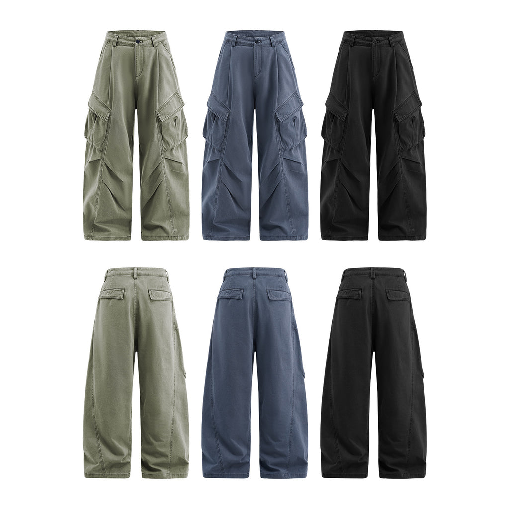 Inflation Pocket Pleated Wide Leg Pants
