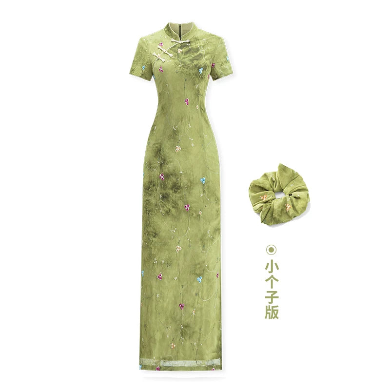 ZIHE Retro Tie-dye Floral Dress