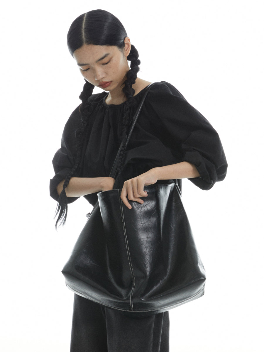 DirtySix Cow Leather Jill big pocket cowhide soft leather tote bag