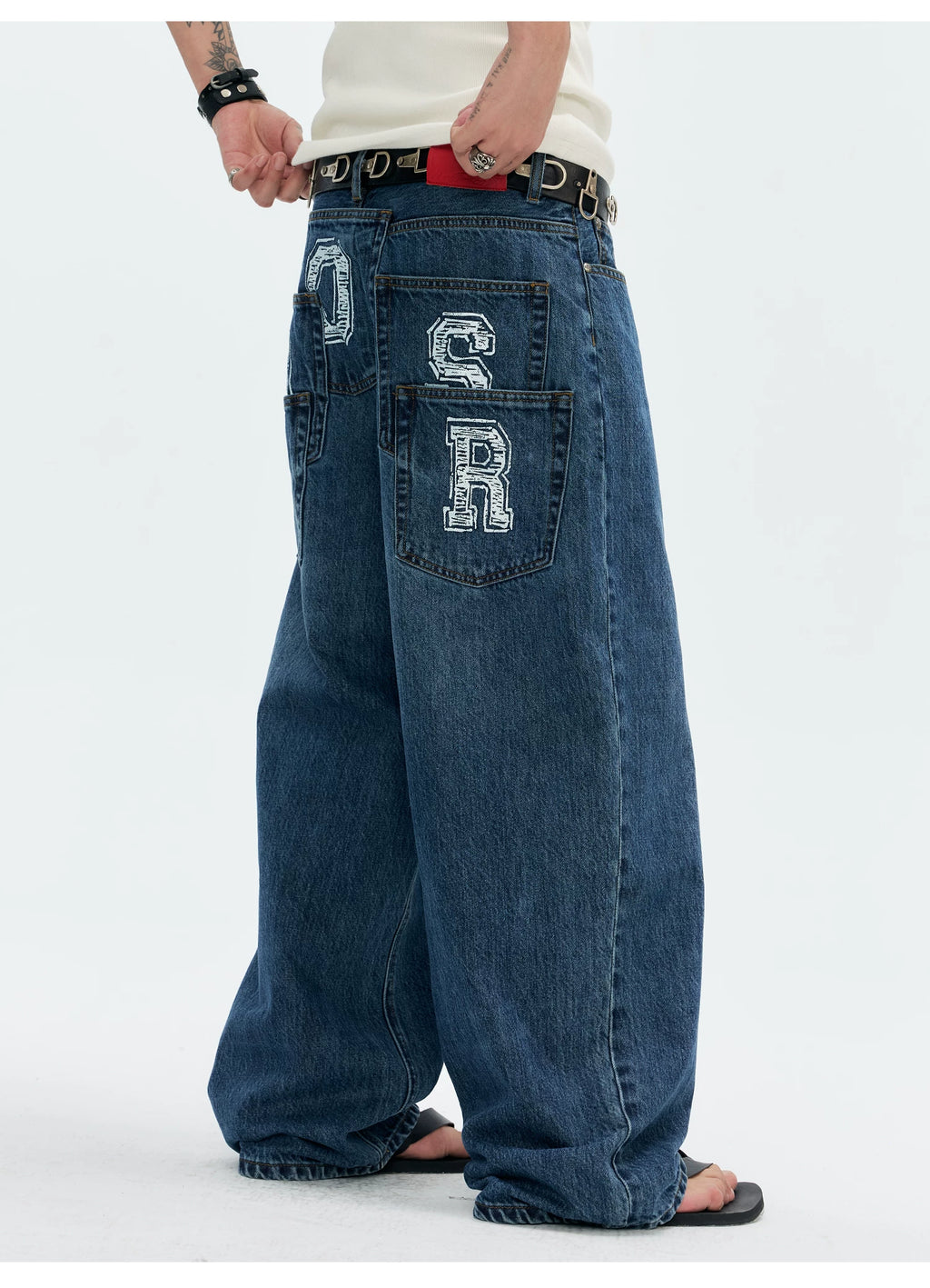 CoosRetro Retro Multi-Pocket Straight Jeans