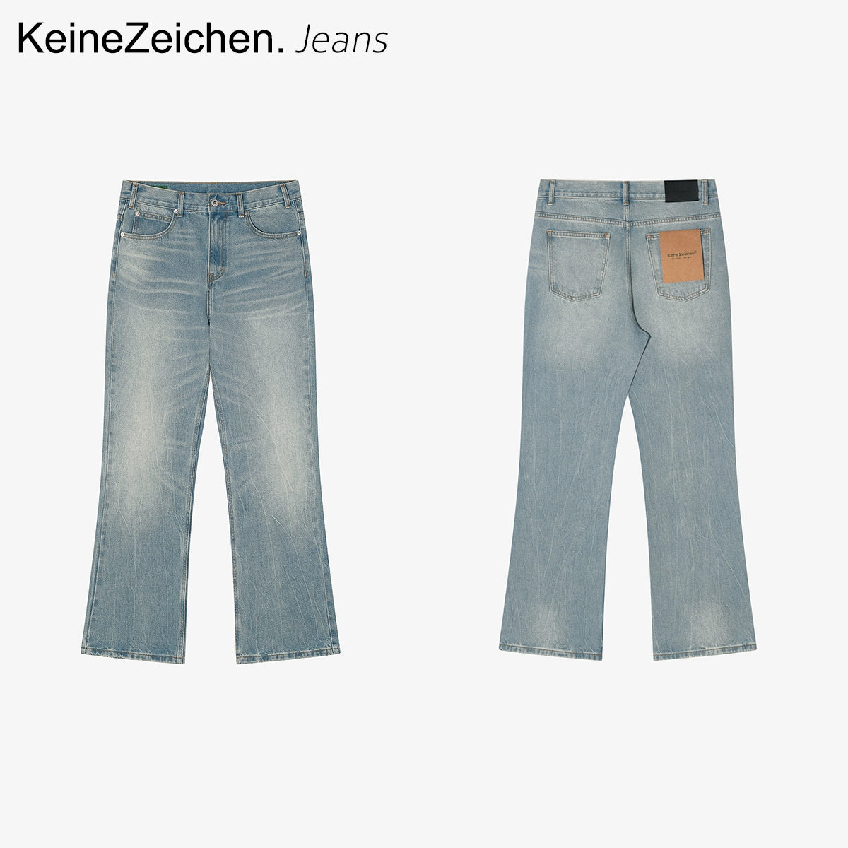 NO LOGO Slightly Washed Old Jeans