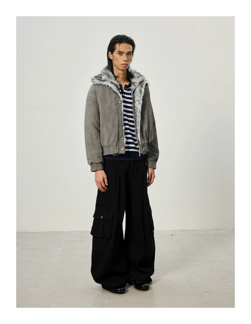 BTSG Vintage Embroidered Multi-pocket Cargo Pants