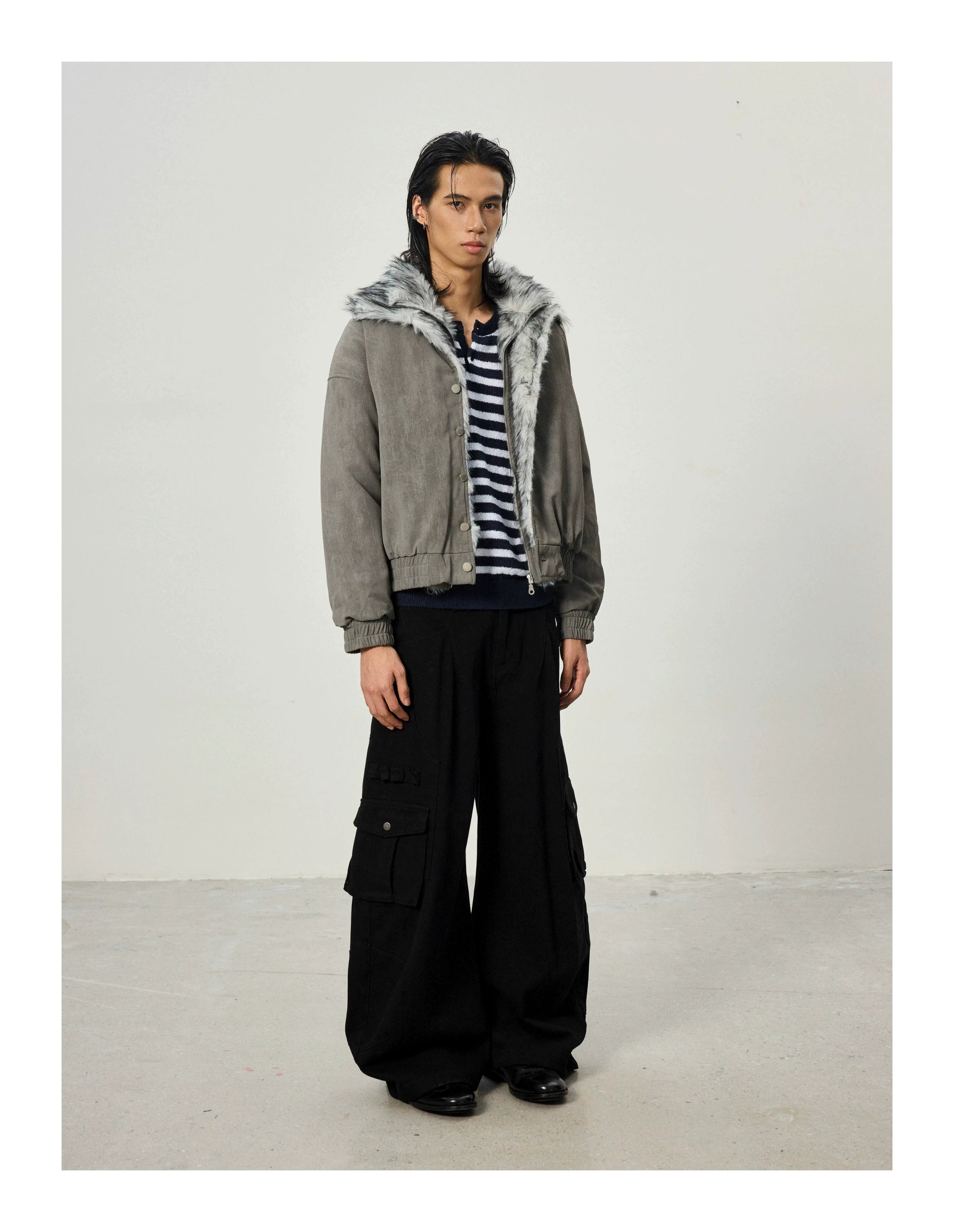 BTSG Vintage Embroidered Multi-pocket Cargo Pants